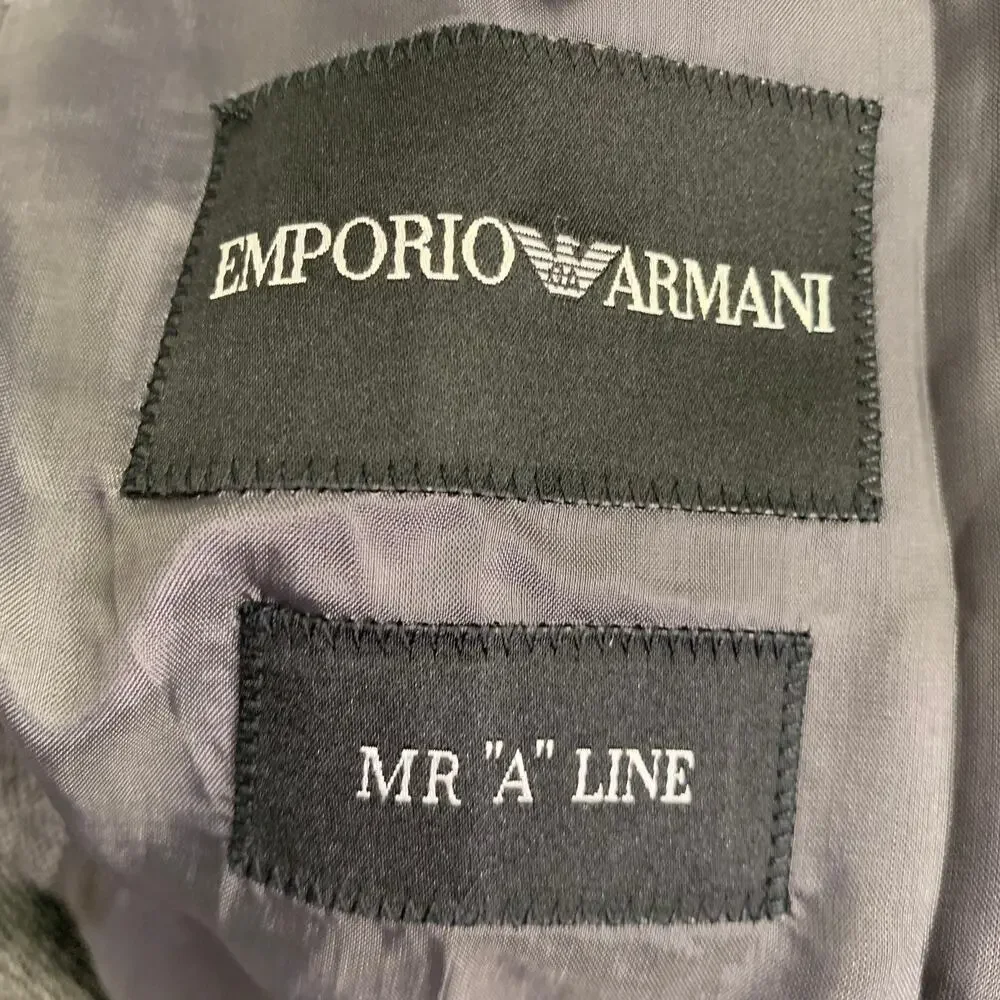 EMPORIO ARMANI Size 46 Grey Black Wool Blend Notch Lapel Sport Coat